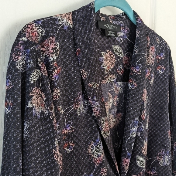 MICHEL Studio satin floral wrap blouse top shirt size 18 @B5 - Picture 7 of 9